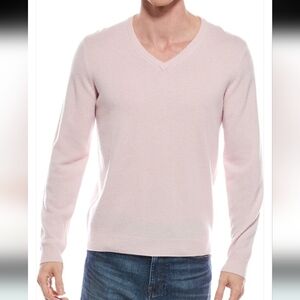 Mette Men's  Cashmere Pink V-Neck Sweater Sz.L NWT